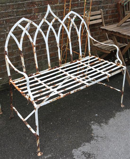 Metal garden bench